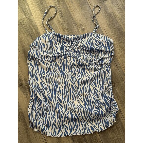 DVF x Target Size XXL Sea Twig Blue and White Tube Top Camisole Removable Straps - Picture 1 of 7